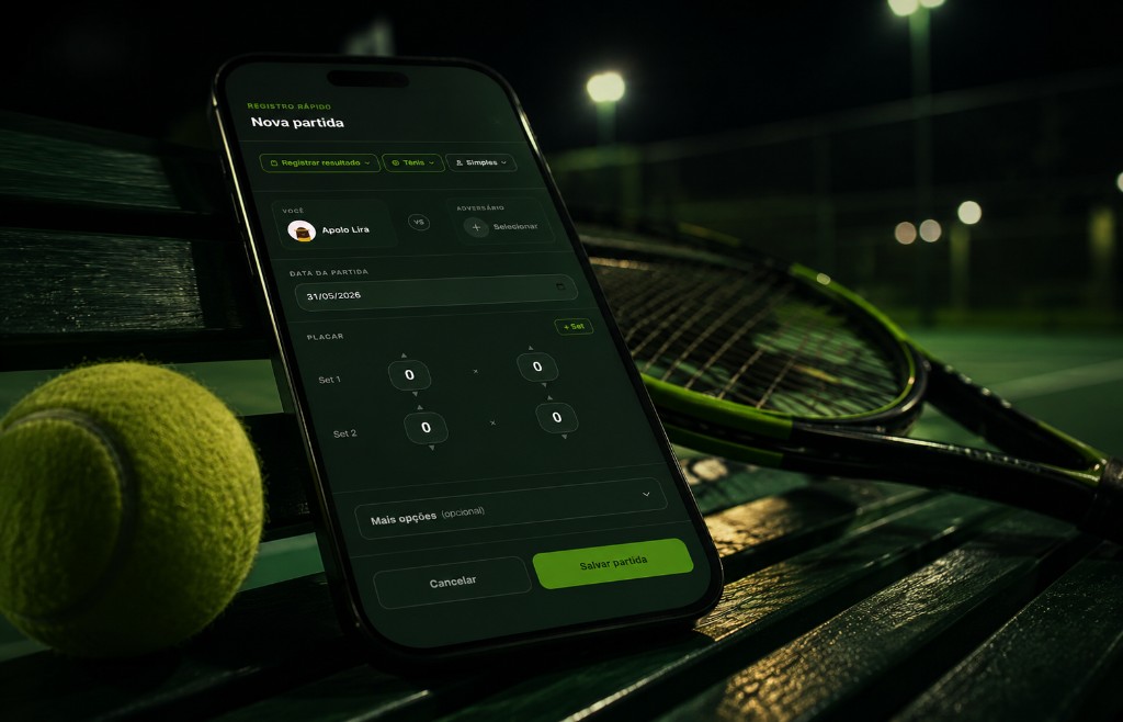 App TopSpin Club no smartphone